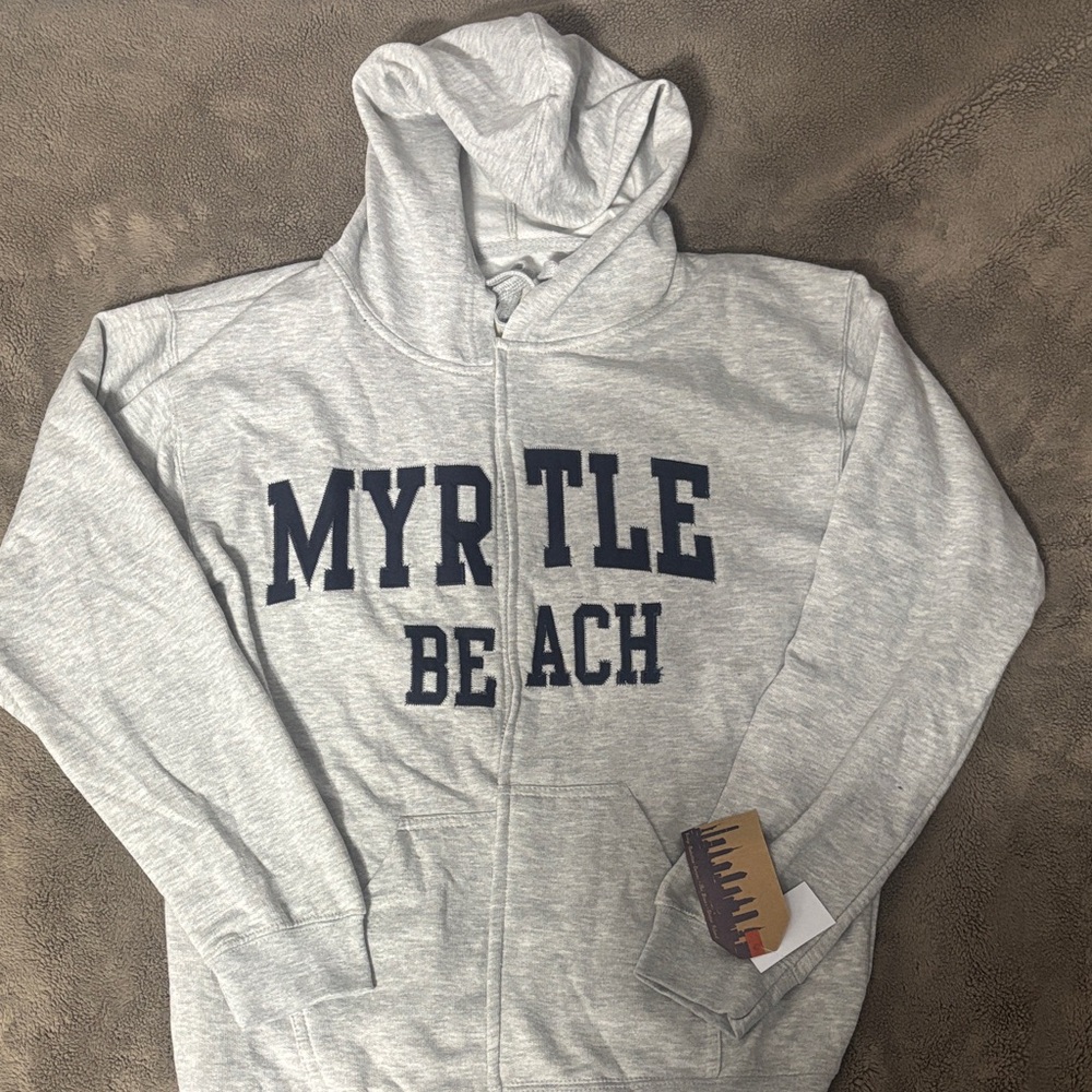 Unisex Medium Gray/Navy Myrtle Beach Zipup Sweatshirt